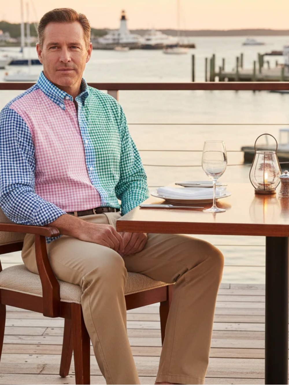 Castaway Nantucket Island Chase Shirt Party Gingham Pink Green Blue XL Like New